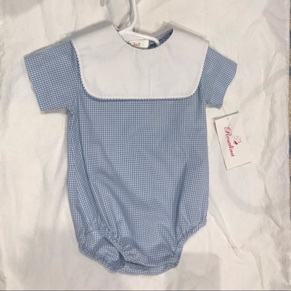 Sir John by Rosalina blue and white checked romper